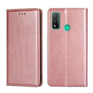 For Huawei P smart 2020 PU + TPU Gloss Oil Solid Color Magnetic Horizontal Flip Leather Case with Holder & Card Slot & Wallet(Rose Gold)