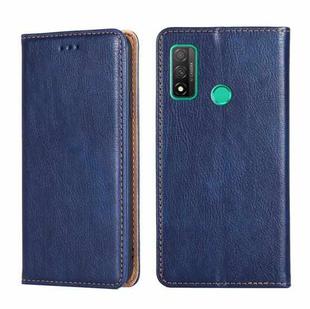 For Huawei P smart 2020 PU + TPU Gloss Oil Solid Color Magnetic Horizontal Flip Leather Case with Holder & Card Slot & Wallet(Blue)