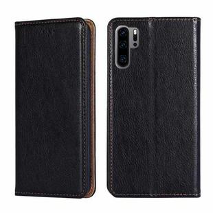 For Huawei P30 Pro PU + TPU Gloss Oil Solid Color Magnetic Horizontal Flip Leather Case with Holder & Card Slot & Wallet(Black)