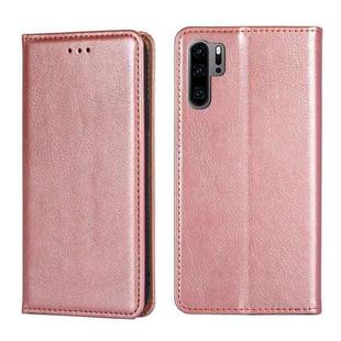 For Huawei P30 Pro PU + TPU Gloss Oil Solid Color Magnetic Horizontal Flip Leather Case with Holder & Card Slot & Wallet(Rose Gold)