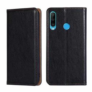 For Huawei P30 lite PU + TPU Gloss Oil Solid Color Magnetic Horizontal Flip Leather Case with Holder & Card Slot & Wallet(Black)