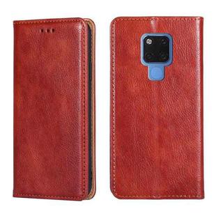 For Huawei Mate 20 PU + TPU Gloss Oil Solid Color Magnetic Horizontal Flip Leather Case with Holder & Card Slot & Wallet(Brown)