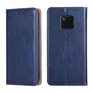 For Huawei Mate 20 Pro PU + TPU Gloss Oil Solid Color Magnetic Horizontal Flip Leather Case with Holder & Card Slot & Wallet(Blue)