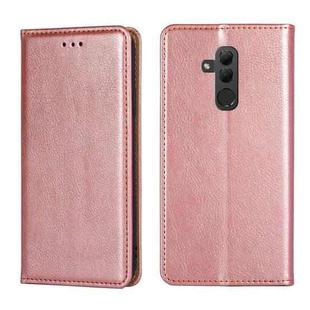 For Huawei Mate 20 lite PU + TPU Gloss Oil Solid Color Magnetic Horizontal Flip Leather Case with Holder & Card Slot & Wallet(Rose Gold)