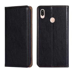 For Huawei P20 lite / Nova 3e PU + TPU Gloss Oil Solid Color Magnetic Horizontal Flip Leather Case with Holder & Card Slot & Wallet(Black)