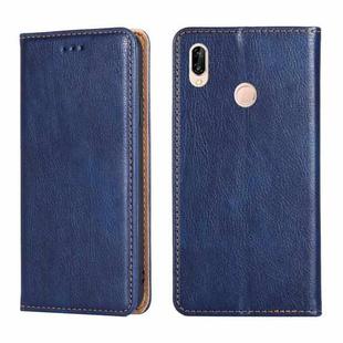 For Huawei P20 lite / Nova 3e PU + TPU Gloss Oil Solid Color Magnetic Horizontal Flip Leather Case with Holder & Card Slot & Wallet(Blue)