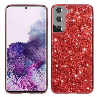 For Samsung Galaxy S21 5G Glitter Powder Shockproof TPU Protective Case(Red)