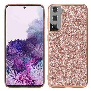 For Samsung Galaxy S21 Plus 5G Glitter Powder Shockproof TPU Protective Case(Rose Gold)