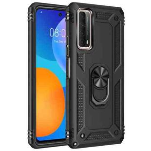 For Huawei P Smart 2021 Shockproof TPU + PC Protective Case with 360 Degree Rotating Holder(Black)