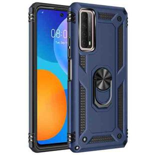 For Huawei P Smart 2021 Shockproof TPU + PC Protective Case with 360 Degree Rotating Holder(Blue)
