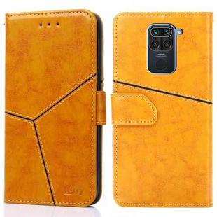 For Xiaomi Redmi Note 9 Geometric Stitching Horizontal Flip TPU + PU Leather Case with Holder & Card Slots & Wallet(Gold)