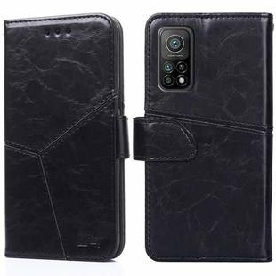 For Xiaomi Mi 10T / 10T Pro Geometric Stitching Horizontal Flip TPU + PU Leather Case with Holder & Card Slots & Wallet(Black)