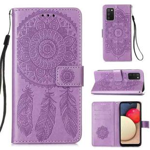 For Samsung Galaxy A02s (European Version) Dream Catcher Printing Horizontal Flip Leather Case with Holder & Card Slots & Wallet & Lanyard(Purple)