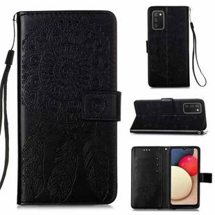 For Samsung Galaxy A02s (European Version) Dream Catcher Printing Horizontal Flip Leather Case with Holder & Card Slots & Wallet & Lanyard(Black)