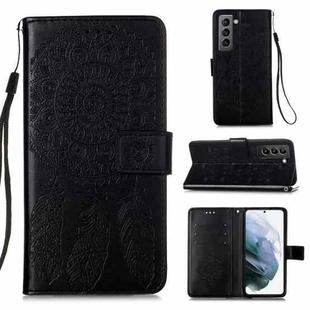 For Samsung Galaxy S21 5G Dream Catcher Printing Horizontal Flip Leather Case with Holder & Card Slots & Wallet & Lanyard(Black)