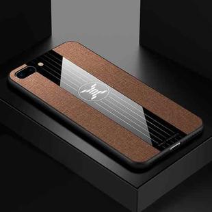For iPhone SE 2022 / SE 2020 /  8 / 7 XINLI Stitching Cloth Texture Shockproof TPU Protective Case(Brown)