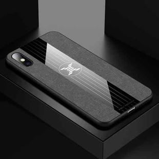 For iPhone X / XS XINLI Stitching Cloth Texture Shockproof TPU Protective Case(Gray)