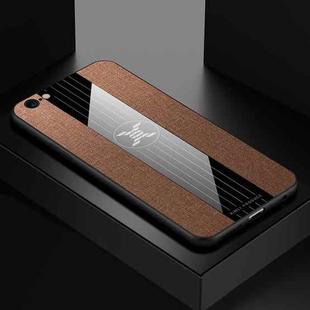 For iPhone 6 Plus & 6s Plus XINLI Stitching Cloth Texture Shockproof TPU Protective Case(Brown)