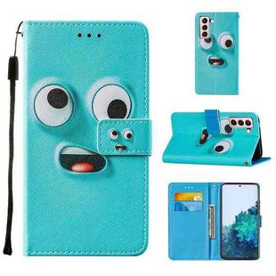 For Samsung Galaxy S21+ 5G Cross Texture Painting Pattern Horizontal Flip Leather Case with Holder & Card Slots & Wallet & Lanyard(Big-eye Monster)