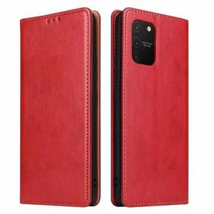 For Samsung Galaxy S10 Lite / A91 / M80s Fierre Shann PU Leather Texture Horizontal Flip Case with Holder & Card Slots & Wallet(Red)