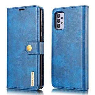 For Samsung Galaxy A32 5G DG.MING Crazy Horse Texture Flip Detachable Magnetic Leather Case with Holder & Card Slots & Wallet(Blue)