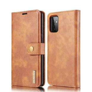 For Samsung Galaxy A72 5G / 4G DG.MING Crazy Horse Texture Flip Detachable Magnetic Leather Case with Holder & Card Slots & Wallet(Brown)