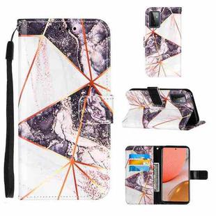 For Samsung Galaxy A72 5G /4G Marble Stitching Horizontal Flip PU Leather Case with Holder & Card Slots & Wallet & Lanyard(Black White)