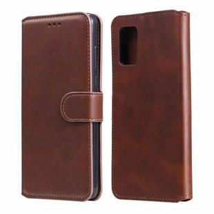 For Samsung Galaxy A02s(US Version) Classic Calf Texture PU + TPU Horizontal Flip Leather Case, with Holder & Card Slots & Wallet(Brown)