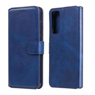 For Huawei P Smart 2021 Classic Calf Texture PU + TPU Horizontal Flip Leather Case, with Holder & Card Slots & Wallet(Blue)