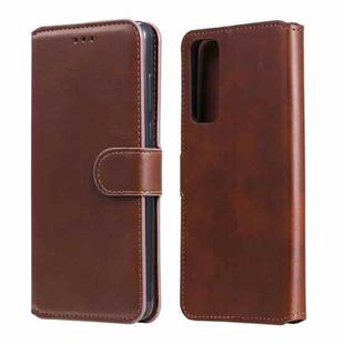 For Huawei P Smart 2021 Classic Calf Texture PU + TPU Horizontal Flip Leather Case, with Holder & Card Slots & Wallet(Brown)