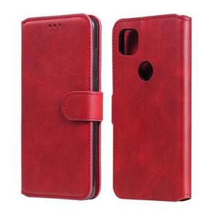 For Google Pixel 4a Classic Calf Texture PU + TPU Horizontal Flip Leather Case, with Holder & Card Slots & Wallet(Red)