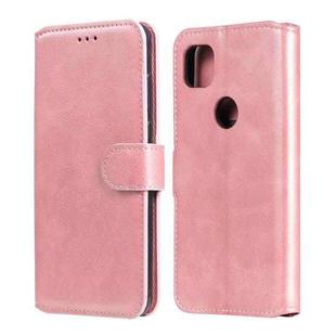For Google Pixel 4a Classic Calf Texture PU + TPU Horizontal Flip Leather Case, with Holder & Card Slots & Wallet(Rose Gold)
