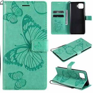 For OPPO F17 Pro / Reno4 Lite 3D Butterflies Embossing Pattern Horizontal Flip Leather Case with Holder & Card Slot & Wallet(Green)