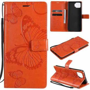 For OPPO F17 / A73 (2020) 4G 3D Butterflies Embossing Pattern Horizontal Flip Leather Case with Holder & Card Slot & Wallet(Orange)