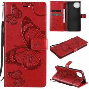 For OPPO F17 / A73 (2020) 4G 3D Butterflies Embossing Pattern Horizontal Flip Leather Case with Holder & Card Slot & Wallet(Red)