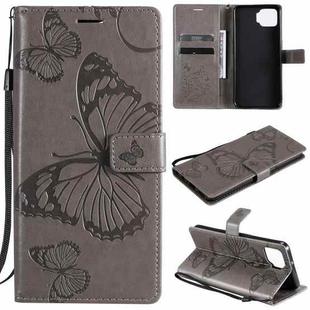 For OPPO F17 / A73 (2020) 4G 3D Butterflies Embossing Pattern Horizontal Flip Leather Case with Holder & Card Slot & Wallet(Grey)