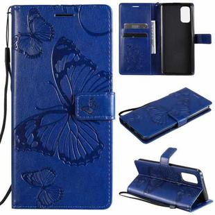 For OPPO Realme 7 Pro 3D Butterflies Embossing Pattern Horizontal Flip Leather Case with Holder & Card Slot & Wallet(Blue)