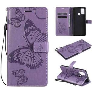 For OPPO Realme 7i / C17 3D Butterflies Embossing Pattern Horizontal Flip Leather Case with Holder & Card Slot & Wallet(Purple)