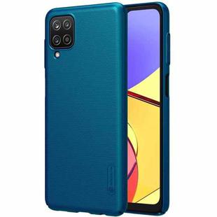 For Samsung Galaxy A12 NILLKIN Frosted Concave-convex Texture PC Protective Case(Peacock Blue)