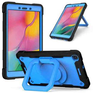 For Samsung Galaxy Tab A 8.0 (2019) T290 Contrast Color Shockproof Robot Silicone + PC Case with Wristband Holder(Black + Blue)