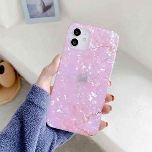 For iPhone 11 Pro Max Shell Texture Marble Half Edging TPU Protective Case (Pink)