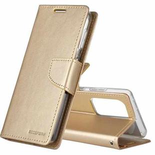 For Samsung Galaxy S21 Ultra 5G GOOSPERY Bravo Diary Crazy Horse Texture Horizontal Flip Leather Case With Bracket & Card Slot & Wallet(Gold)