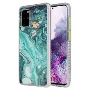 For Samsung Galaxy S20 Coloured Glaze Marble TPU + PC Protective Case(Green)