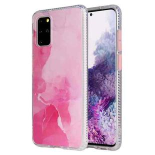 For Samsung Galaxy S20+ Coloured Glaze Marble TPU + PC Protective Case(Pink)