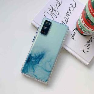 For Samsung Galaxy S20 FE Marble Texture TPU + PC Protective Case(White Blue)