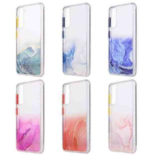 For Samsung Galaxy S21 5G Marble Texture TPU + PC Protective Case(Orange)