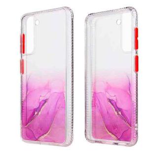 For Samsung Galaxy S21 5G Marble Texture TPU + PC Protective Case(Pink)