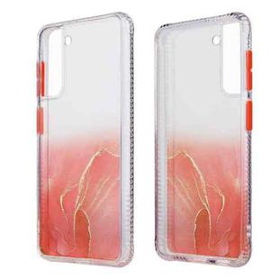 For Samsung Galaxy S21+ 5G Marble Texture TPU + PC Protective Case(Orange)