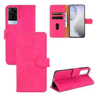 For vivo  X60 5G Solid Color Skin Feel Magnetic Buckle Horizontal Flip Calf Texture PU Leather Case with Holder & Card Slots & Wallet(Rose Red)