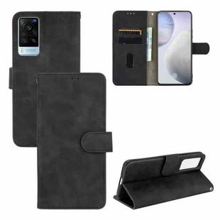 For vivo X60 5G Solid Color Skin Feel Magnetic Buckle Horizontal Flip Calf Texture PU Leather Case with Holder & Card Slots & Wallet(Black)